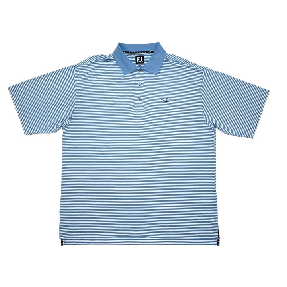 Miacomet Golf Polo Shirt Men Size XL Blue Striped FootJoy Nantucket Country Club - Picture 2 of 11